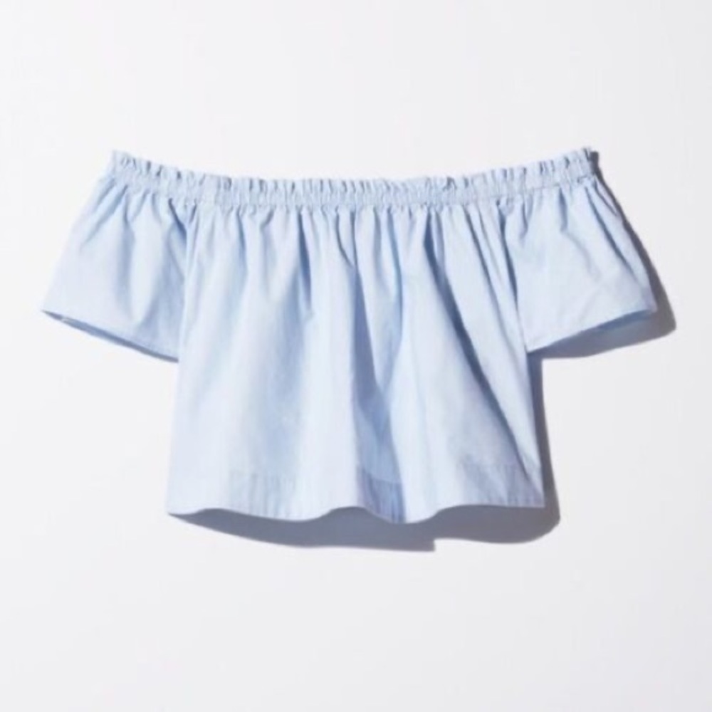 Wilfred Baby Blue Ruffle Crop, Size XS